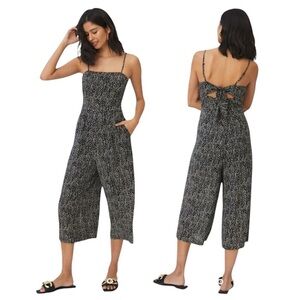 Women's Black Patterned Jumpsuit